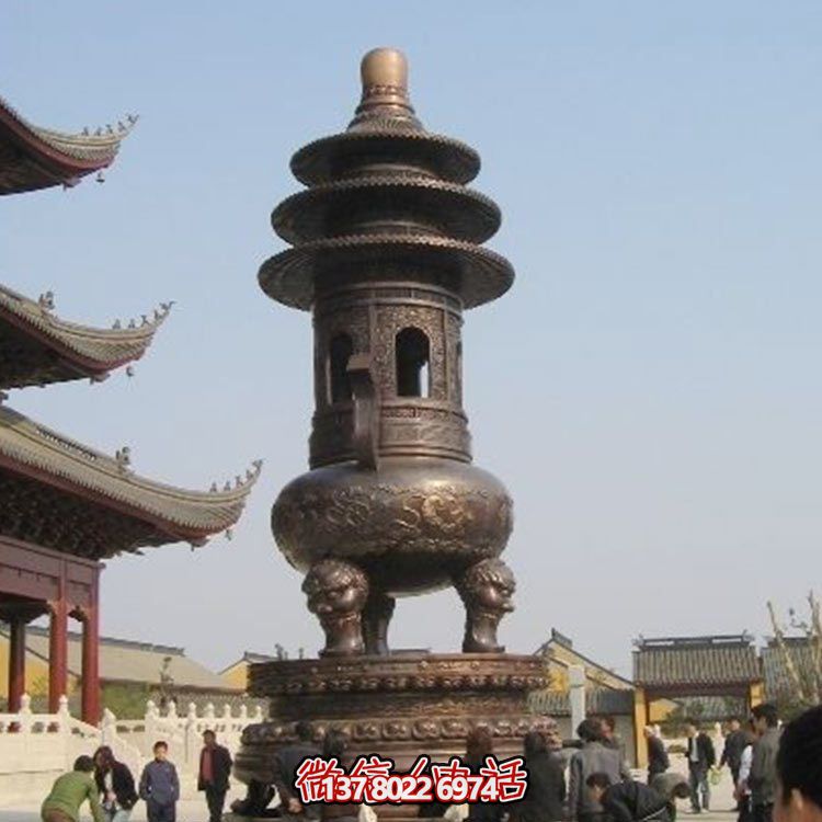 精美鑄銅大型寶蓋香爐，祈福燒香進寶