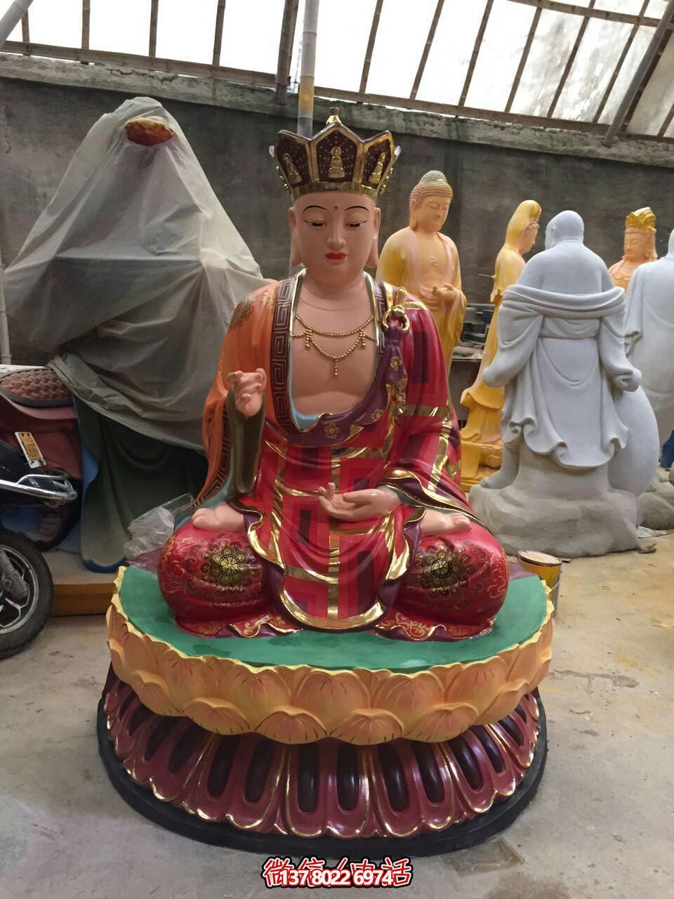 玻璃鋼地藏王大型雕塑 玻璃鋼地藏王大型雕塑