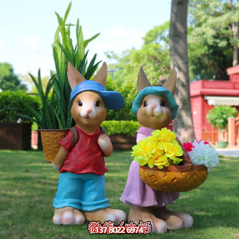 玻璃鋼兔子雕塑，只有可愛而不失大氣！