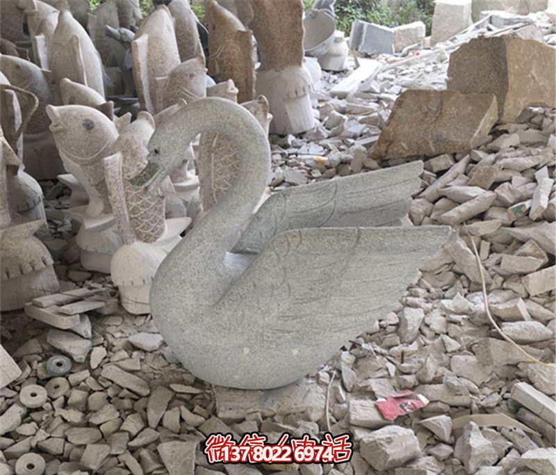 大理石創意天鵝雕塑，美麗大理景區的精品藝術品