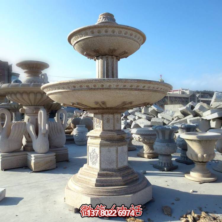 歐式黃銹石噴泉流水轉動球，點綴酒店會所景觀