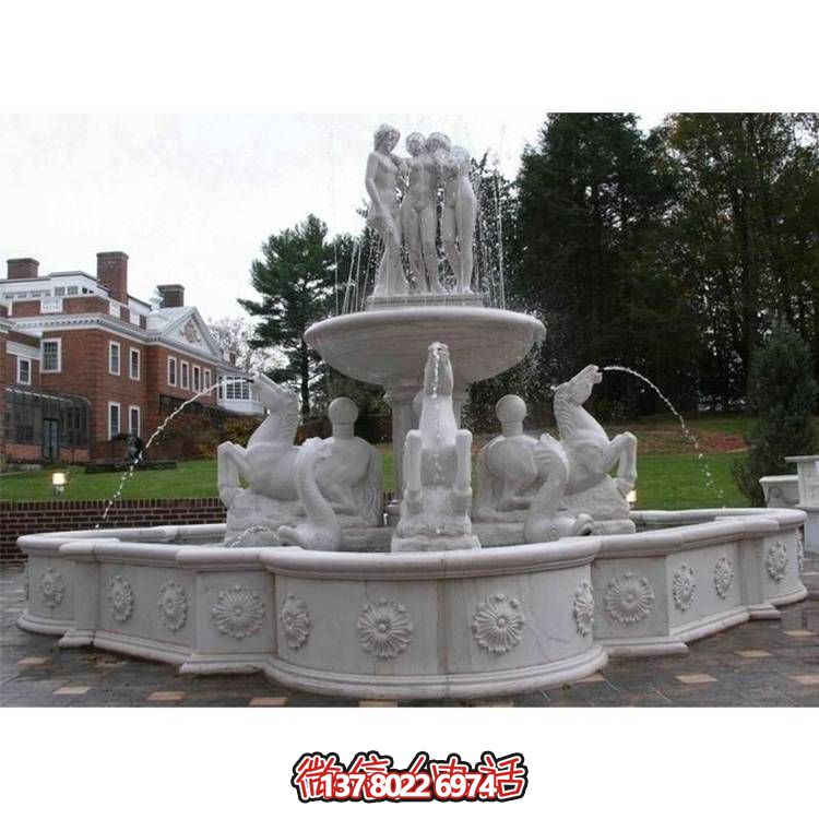 超大型大理石噴泉水景，營(yíng)造完美別墅廣場(chǎng)