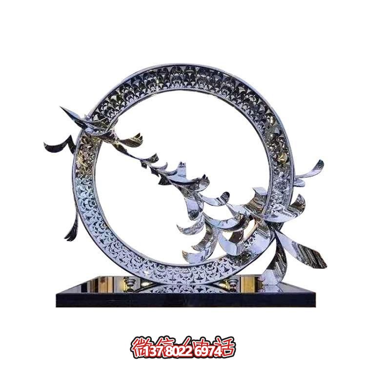 不銹鋼創意鴿子圓環擺件，裝點戶外園林景觀