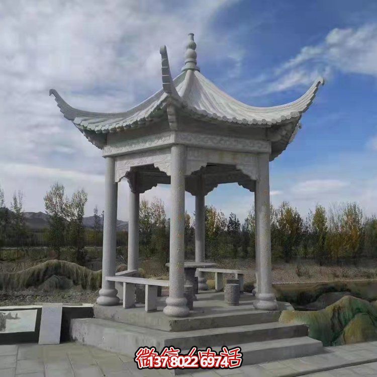 精美園林大理石雕塑涼亭，給您帶來寧靜優雅的家園氛圍
