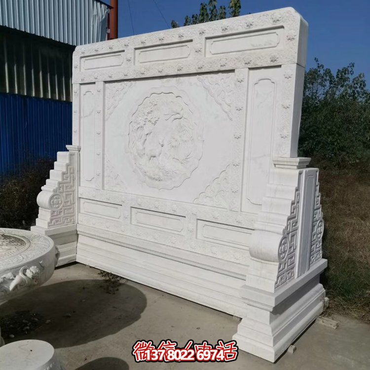 天然大理石浮雕玄關(guān)影雕塑