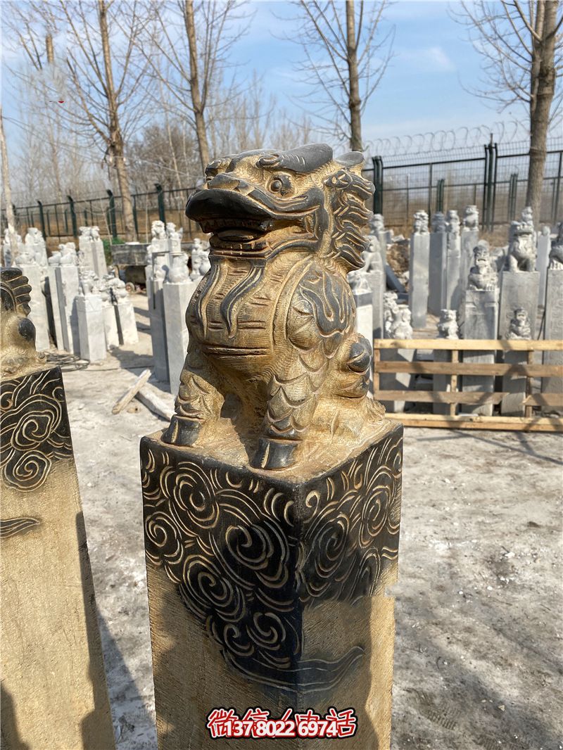 傳統風格古典庭院——祥云環繞、大理石拴馬柱