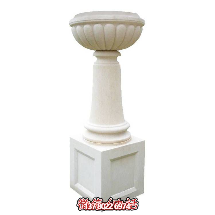 白砂巖石雕花盆，精美偶見