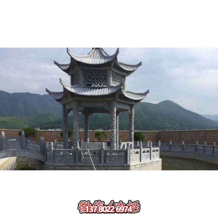 精美大理石雕塑涼亭，把藝術與實用完美結合