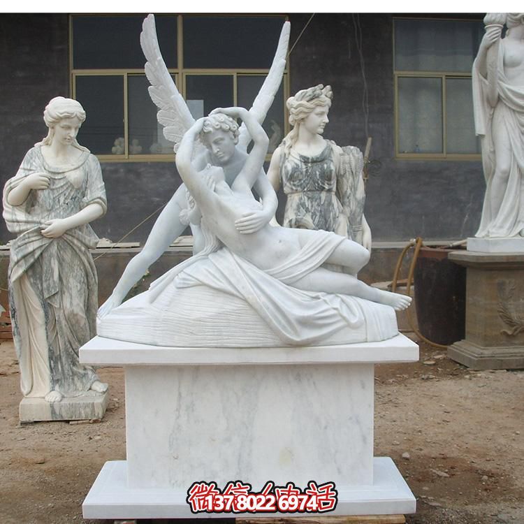 西方天使漢白玉雕塑，美化景區廣場