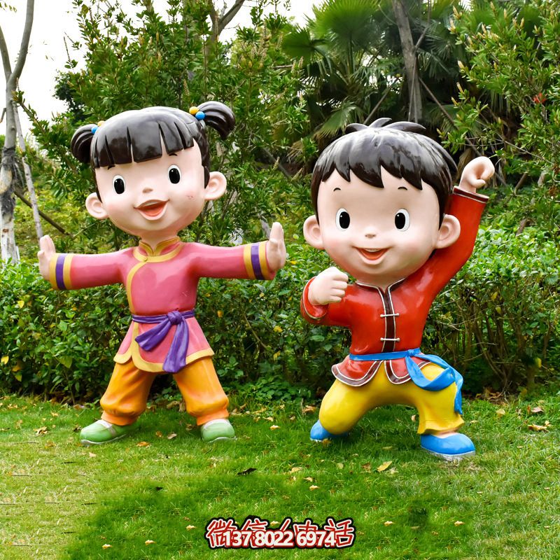 游樂場玻璃鋼卡通功夫人物雕塑 游樂場玻璃鋼卡通功夫人物雕塑