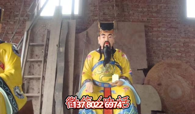 雕塑藝術(shù)之美玻璃鋼彩繪文財神寺廟神像