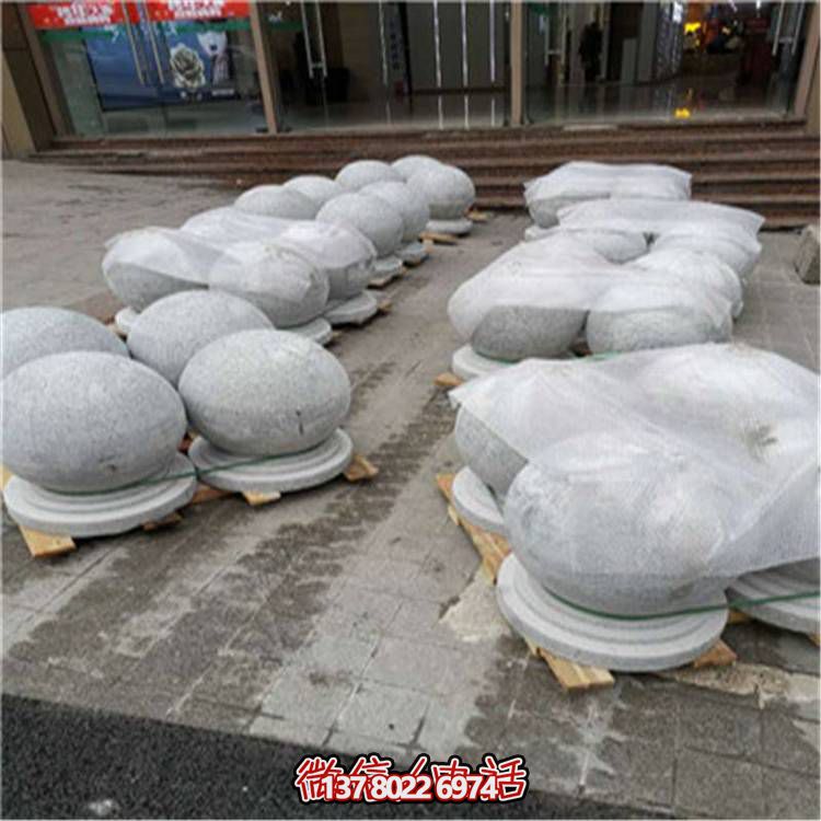 花崗巖芝麻白廣場道路交通擋車擋路阻車圓球、景觀石
