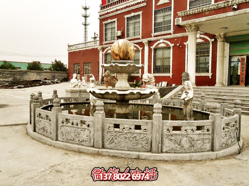 企業庭院噴泉裝飾大理石圍欄 企業庭院噴泉裝飾大理石圍欄