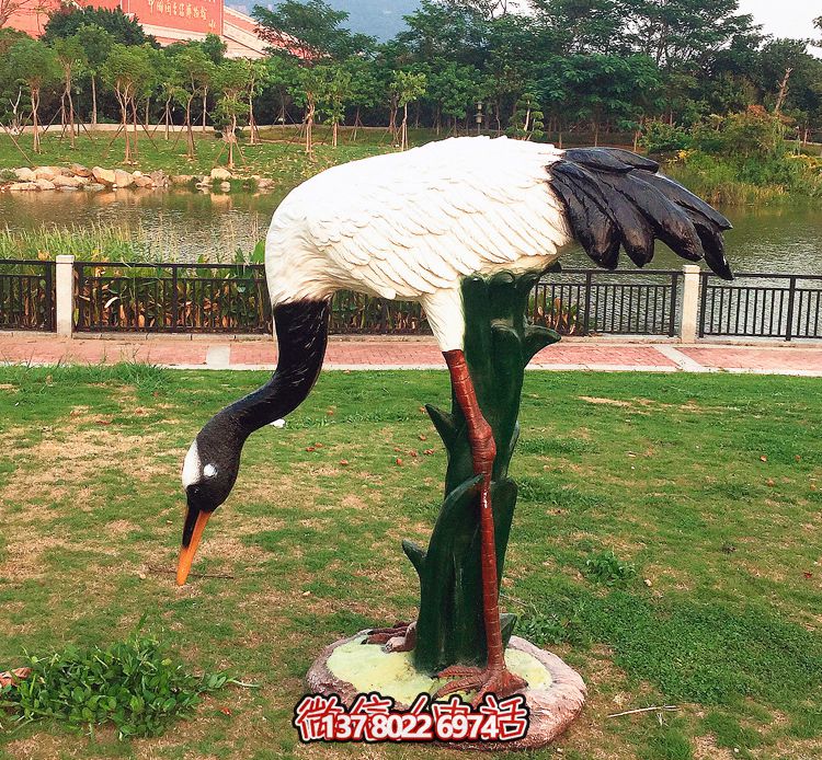 景區創意玻璃鋼仿真動物鶴雕塑 景區創意玻璃鋼仿真動物鶴雕塑