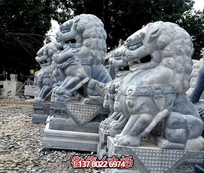 庭院祠堂創(chuàng)意青石石雕抽象獅子雕塑 庭院祠堂創(chuàng)意青石石雕抽象獅子雕塑