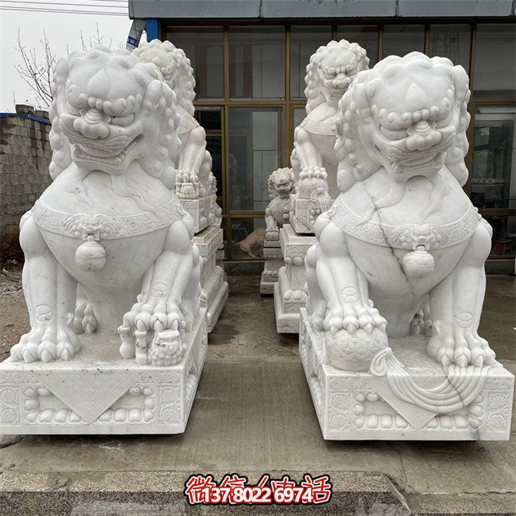酒店會(huì)所門口鎮(zhèn)宅招財(cái)大型獅子雕塑