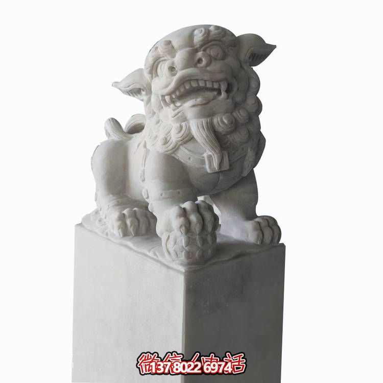庭院門口石材鎮(zhèn)宅招財(cái)獅子雕塑