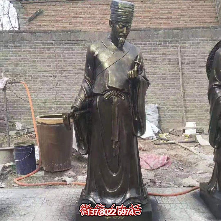 著名人物校園醫(yī)學院立式銅雕李時珍雕塑