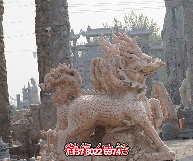 景區(qū)大型動(dòng)物景觀石雕麒麟雕塑 景區(qū)大型動(dòng)物景觀石雕麒麟雕塑
