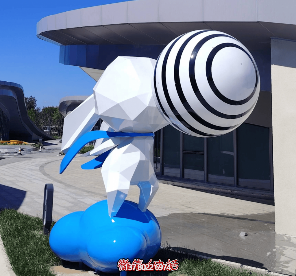 不銹鋼卡通網(wǎng)紅雕塑——可愛(ài)兔